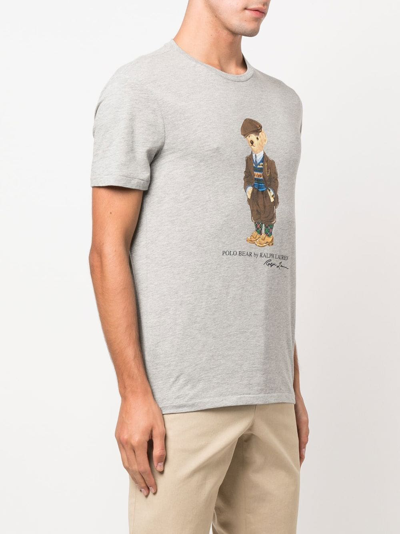 Shop Polo Ralph Lauren Polo Bear Graphic-print T-shirt In Grau