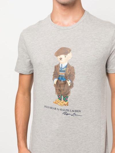 Shop Polo Ralph Lauren Polo Bear Graphic-print T-shirt In Grau