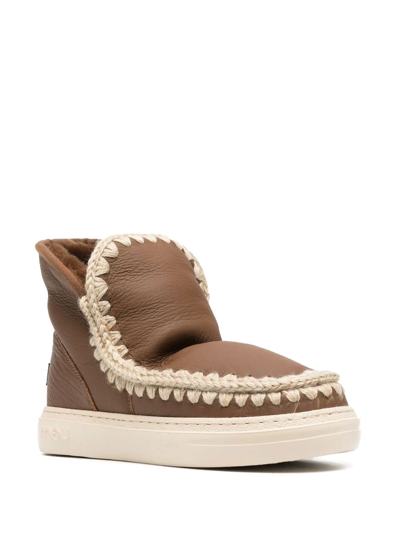 Mou Chunky Slip-on Boots In Braun