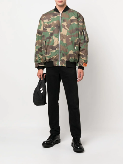 Shop Heron Preston Ex-ray Camouflage-print Jacket In Grün
