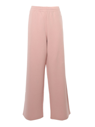Shop Moncler Wide Leg Fleece Sweatpants In Pink