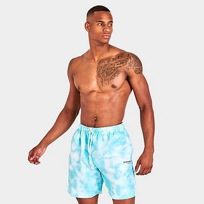 Shop Sonneti Men's London Tie-dye Swim Shorts In Mid Blue