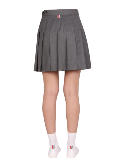 Shop Thom Browne Pleated Skirt In Grey