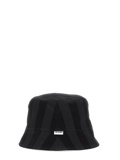 Shop Sunnei Reversible Bucket Hat In Black