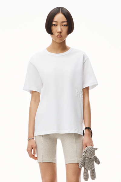 Alexander Wang Puff Logo Tee In Cotton Jersey In White