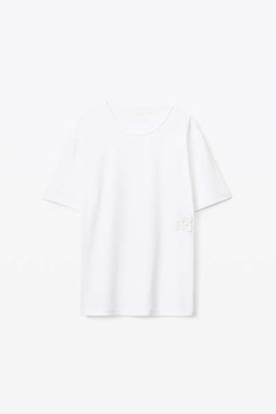 Alexander Wang Puff Logo Tee In Cotton Jersey In White