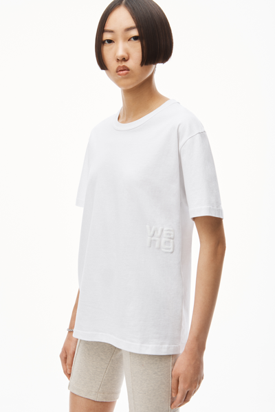 Alexander Wang Puff Logo Tee In Cotton Jersey In White