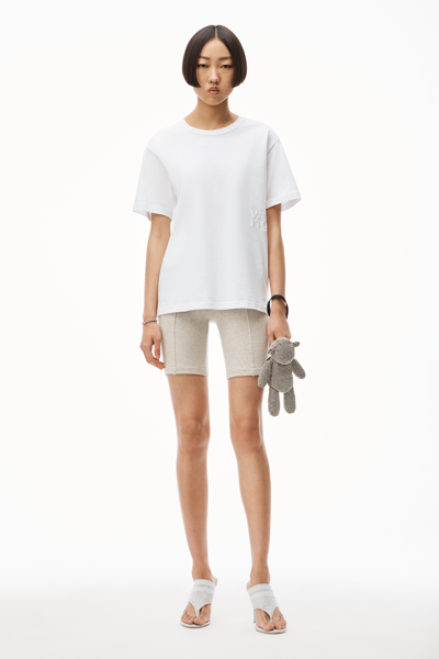 Alexander Wang Puff Logo Tee In Cotton Jersey In White