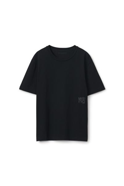 Alexander Wang Puff Logo Cotton Jersey T-shirt In Black
