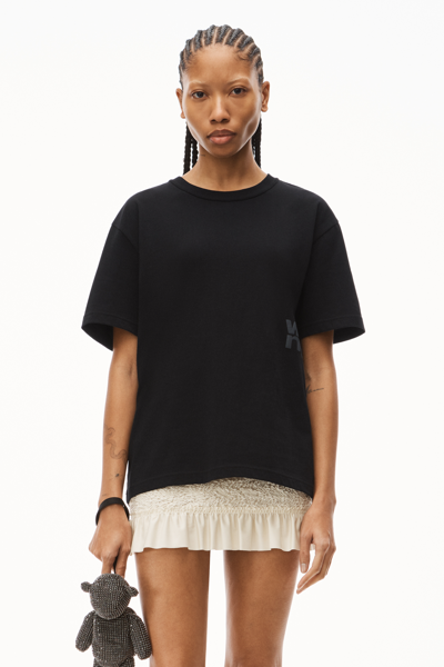 Alexander Wang Puff Logo Cotton Jersey T-shirt In Black