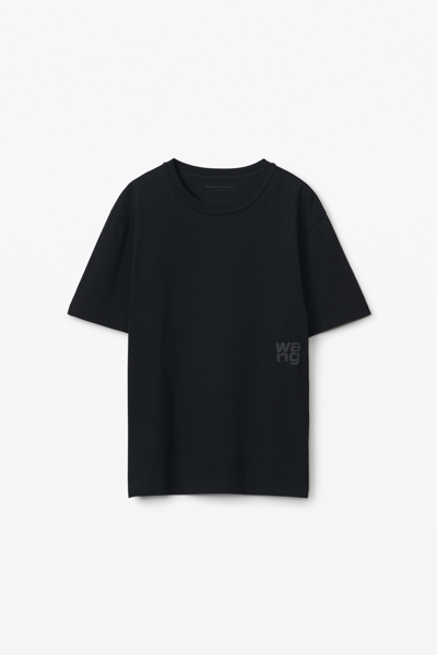 Alexander Wang Puff Logo Cotton Jersey T-shirt In Black