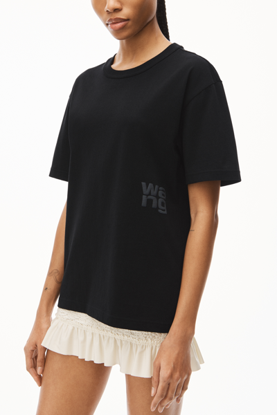 Alexander Wang Puff Logo Cotton Jersey T-shirt In Black
