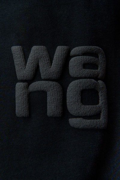 Alexander Wang Puff Logo Cotton Jersey T-shirt In Black