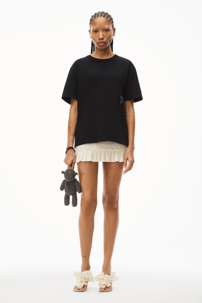 Alexander Wang Puff Logo Cotton Jersey T-shirt In Black