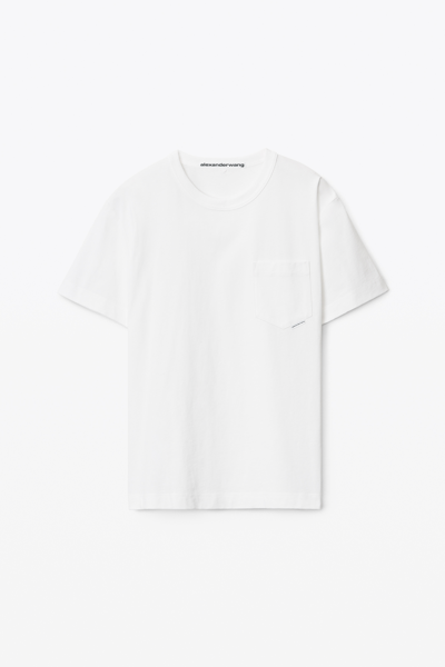 Alexander Wang Pocket Tee In High Twist Jersey In White
