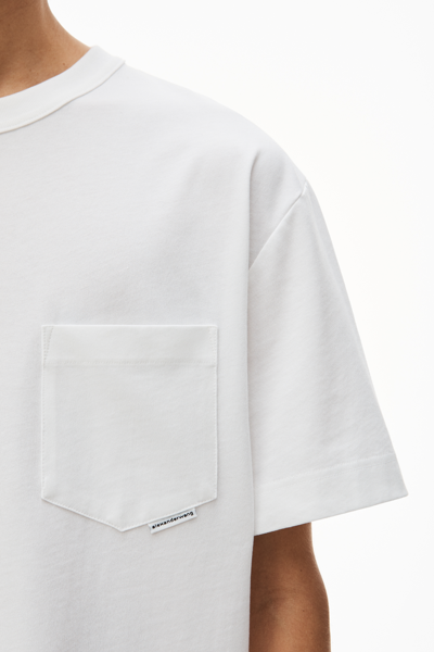 Alexander Wang Pocket Tee In High Twist Jersey In White