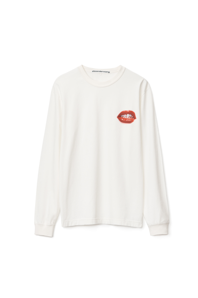 Shop Alexander Wang Grill Graphic Tee In Compact Jersey In Snow White