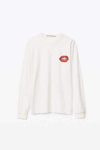 Shop Alexander Wang Grill Graphic Tee In Compact Jersey In Snow White