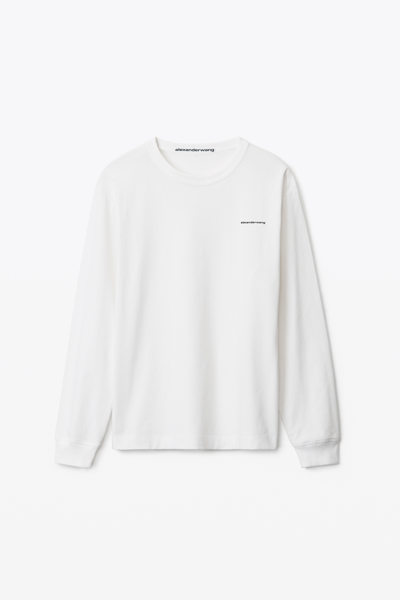 Alexander Wang Long-sleeve Tee In High Twist Jersey In White