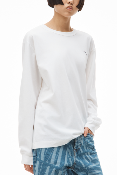 Alexander Wang Long-sleeve Tee In High Twist Jersey In White