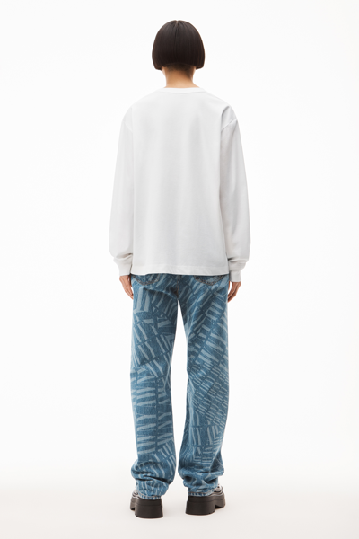 Alexander Wang Long-sleeve Tee In High Twist Jersey In White