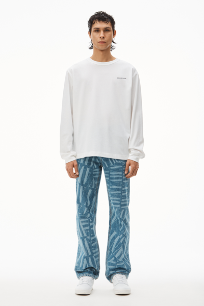 Alexander Wang Long-sleeve Tee In High Twist Jersey In White