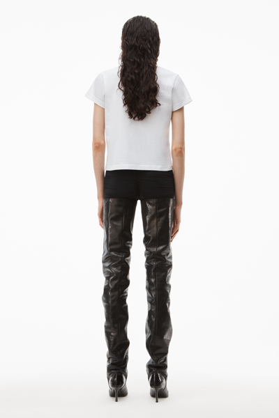 Alexander Wang Puff Logo Shrunken Tee In Cotton Jersey In White