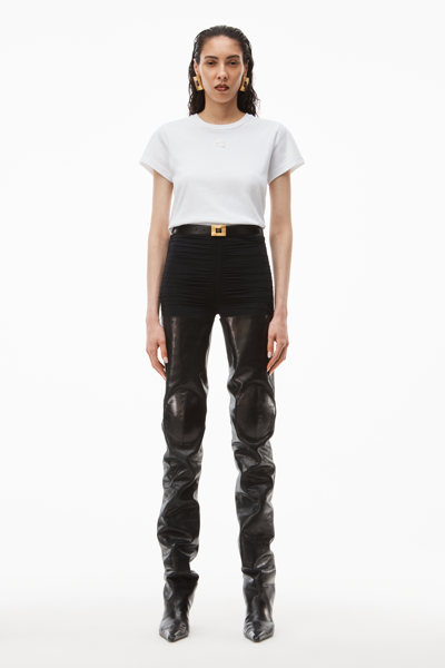 Alexander Wang Puff Logo Shrunken Tee In Cotton Jersey In White
