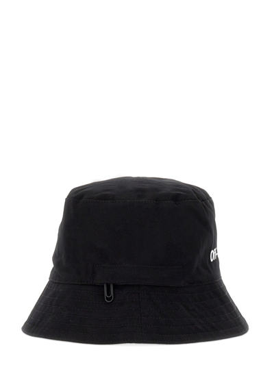 Shop Off-white Bucket Hat With Logo Embroidery In Black