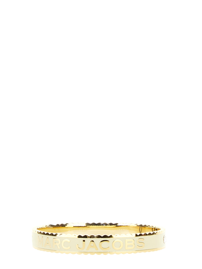 Shop Marc Jacobs Rigid Medallion Bracelet In Bianco