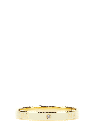 Shop Marc Jacobs Rigid Medallion Bracelet In Bianco