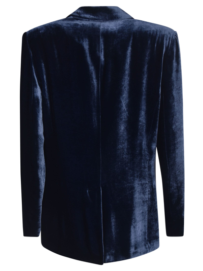 Shop Etro Floral Inner Single-buttoned Blazer In Blue