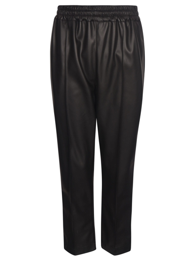 Shop Philosophy Di Lorenzo Serafini Elastic Waist Shiny Cropped Trousers In Black