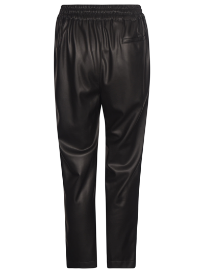 Shop Philosophy Di Lorenzo Serafini Elastic Waist Shiny Cropped Trousers In Black