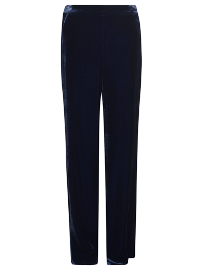Shop Etro Straight Leg Elastic Waisted Trousers In Blue