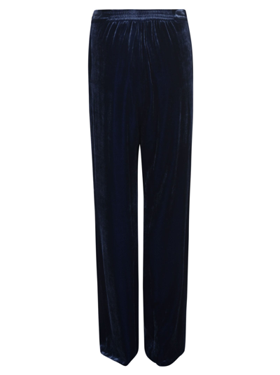 Shop Etro Straight Leg Elastic Waisted Trousers In Blue