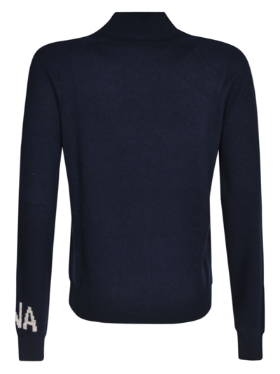 Shop Nina Ricci Logo Sleeve Sweater In Blue