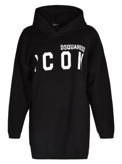 Dsquared2 Logo-print Hoodie In Black/white