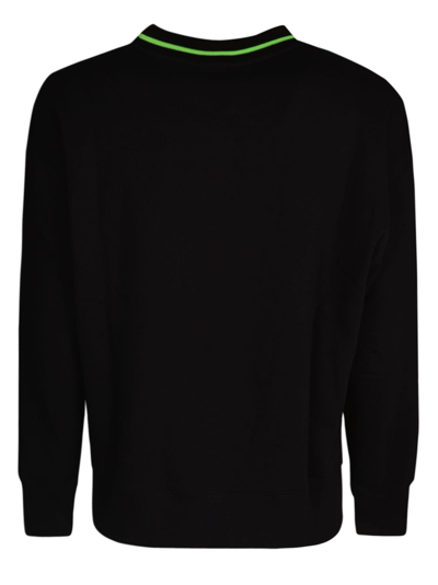 Shop Msgm Neck Logo Sweatshirt In Black