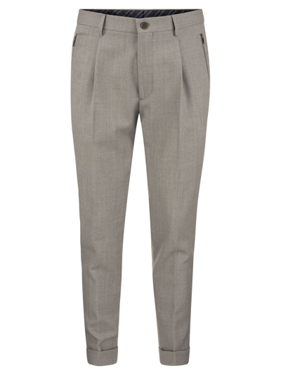 Shop Etro Virgin Wool Trousers In Grey