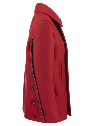 Shop Marni Double-breasted Wool Coat In Red