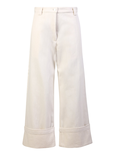 Shop Moncler Genius Turn-up Pants In White