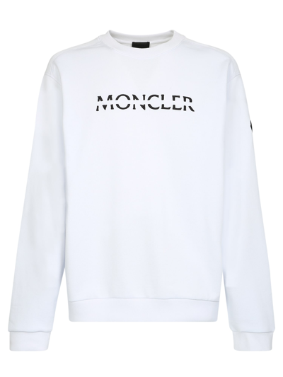Shop Moncler Sweatshirt With Iconic  Motif In White