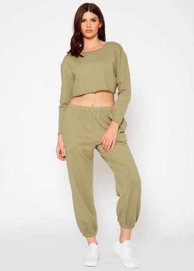 Bellatrix French Terry Sweat Set In Olive In Green | ModeSens