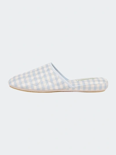 Shop Patricia Green Sari Silk Check Slipper In Blue