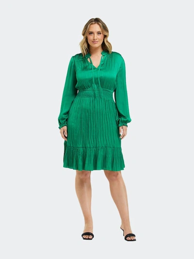 Shop Estelle Nina Shirred Dress In Green
