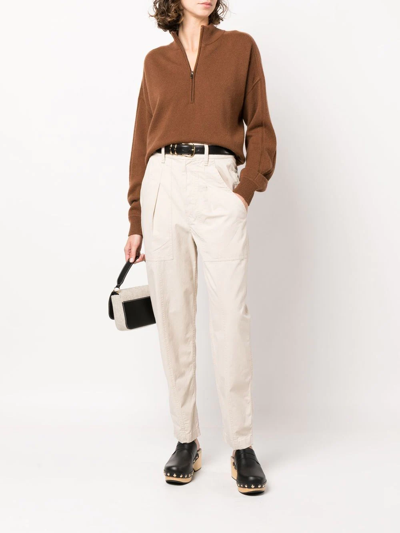 Shop Isabel Marant Étoile High-waisted Tailored Trousers In Neutrals