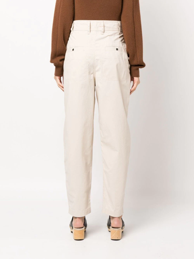 Shop Isabel Marant Étoile High-waisted Tailored Trousers In Neutrals