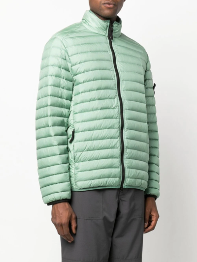 Shop Stone Island Compass-patch Puffer Jacket In Green