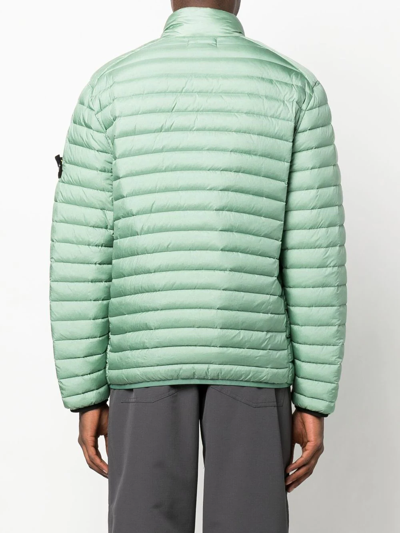 Shop Stone Island Compass-patch Puffer Jacket In Green